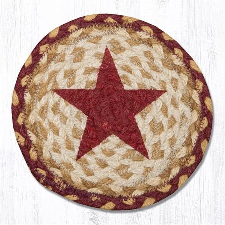 CAPITOL IMPORTING CO 7 x 7 in. Burgundy Star Printed Round Swatch 79-357BS